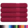 Voir la diapositive 2 : VIDAXL Serviettes 4 pcs bordeaux 100x200 cm 360 g m² 100% coton