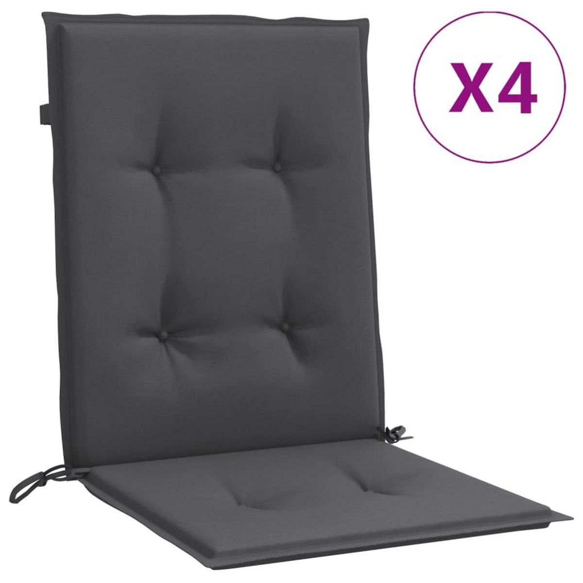 VIDAXL Coussins de chaise a dossier bas lot de 4 anthracite melange