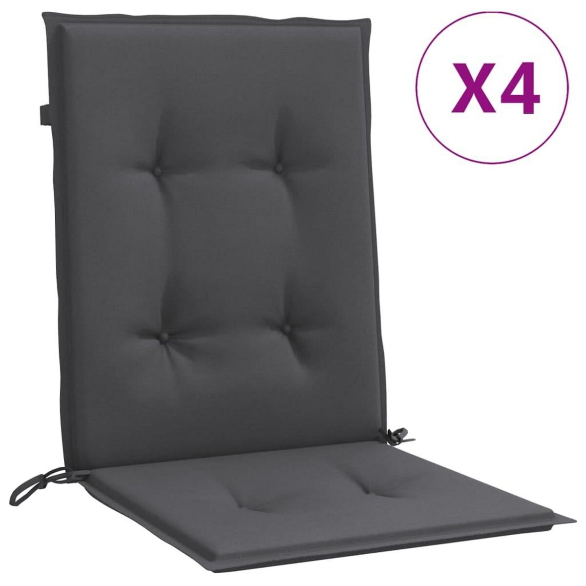 VIDAXL Coussins de chaise a dossier bas lot de 4 anthracite melange