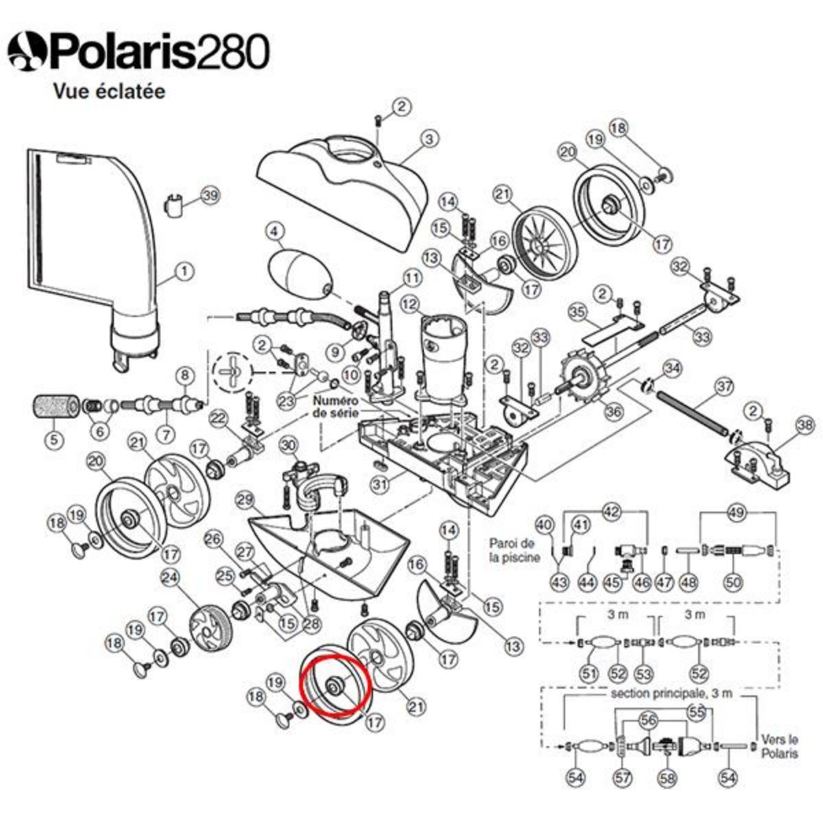 Polaris Roulement à billes de roue pour polaris 180/280 - c60