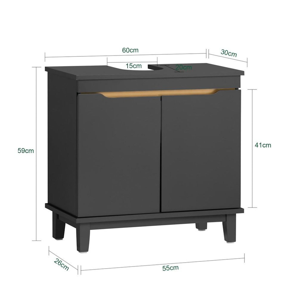 SOBUY SoBuy - Meuble Sous-vasque à deux portes - Moderne - BZR113