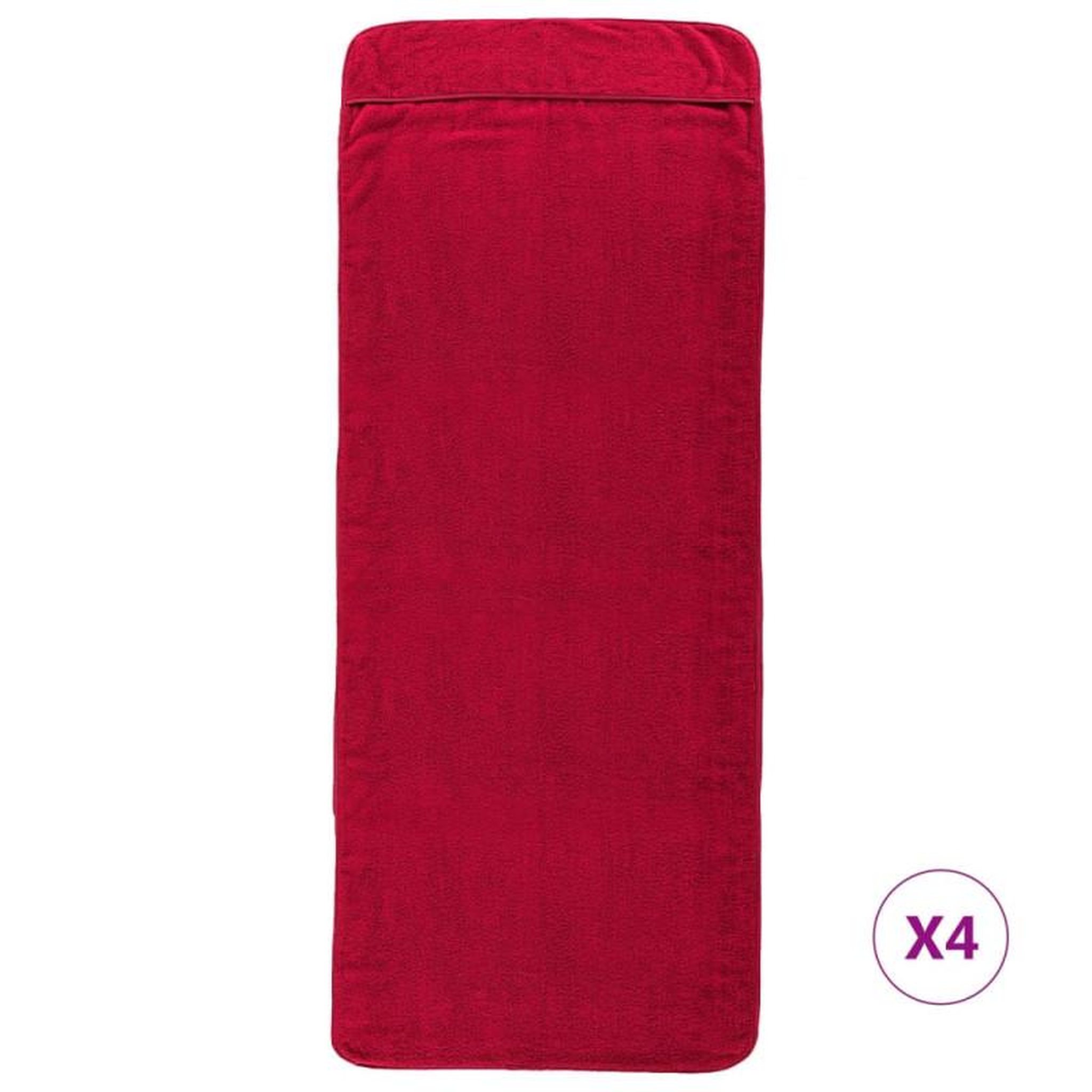Voir la diapositive 3 : VIDAXL Serviettes de plage 4 pcs bordeaux 60x135 cm tissu 400 GSM