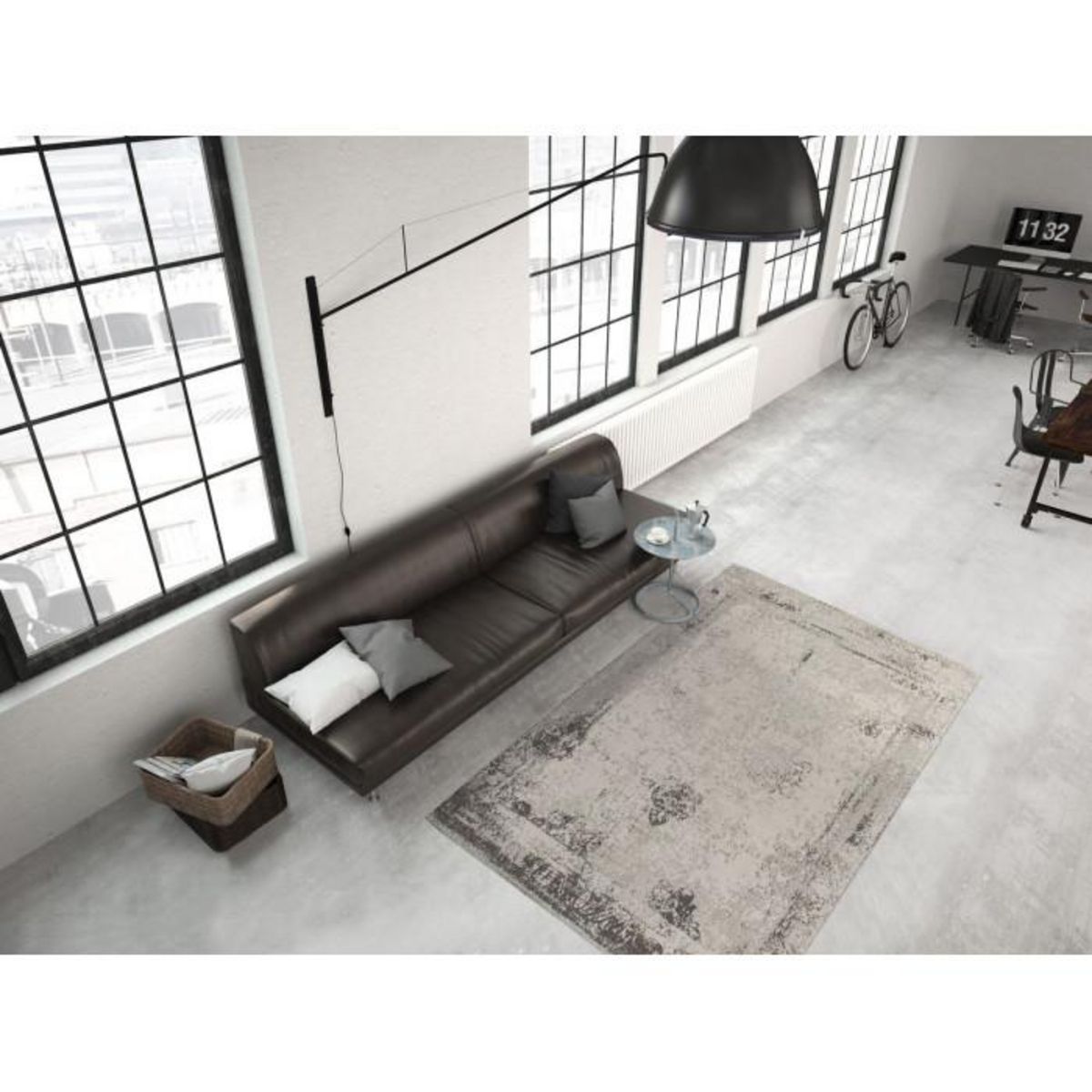 Paris Prix Tapis Vintage Tissé  Nostalgia  Anthracite