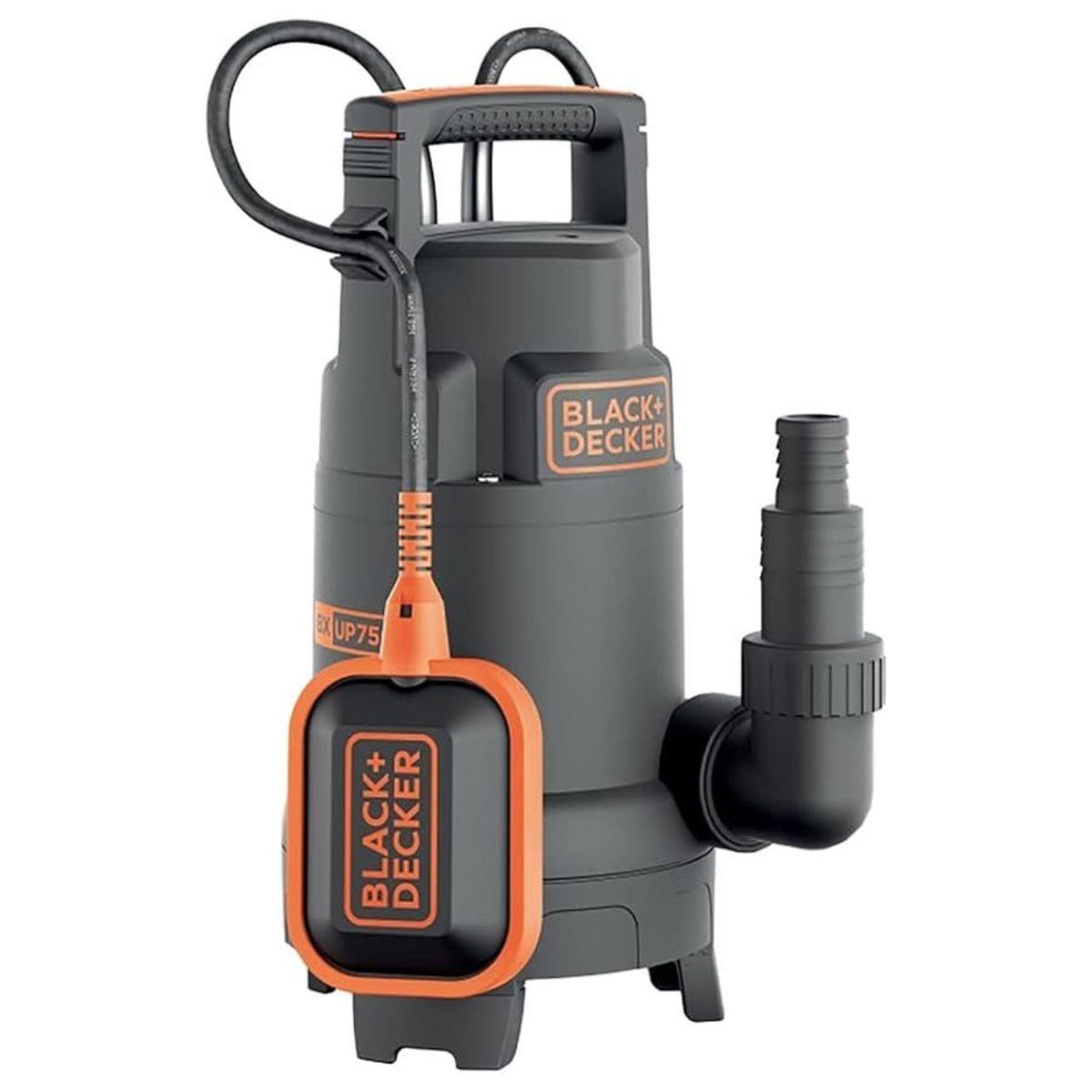 Black et Decker Pompe Vide Cave Eaux Usées 750W - Pompe Immergée Flotteur Intégré Eaux Claires / Eaux Sales Débit 13000 l/h Black+Decker