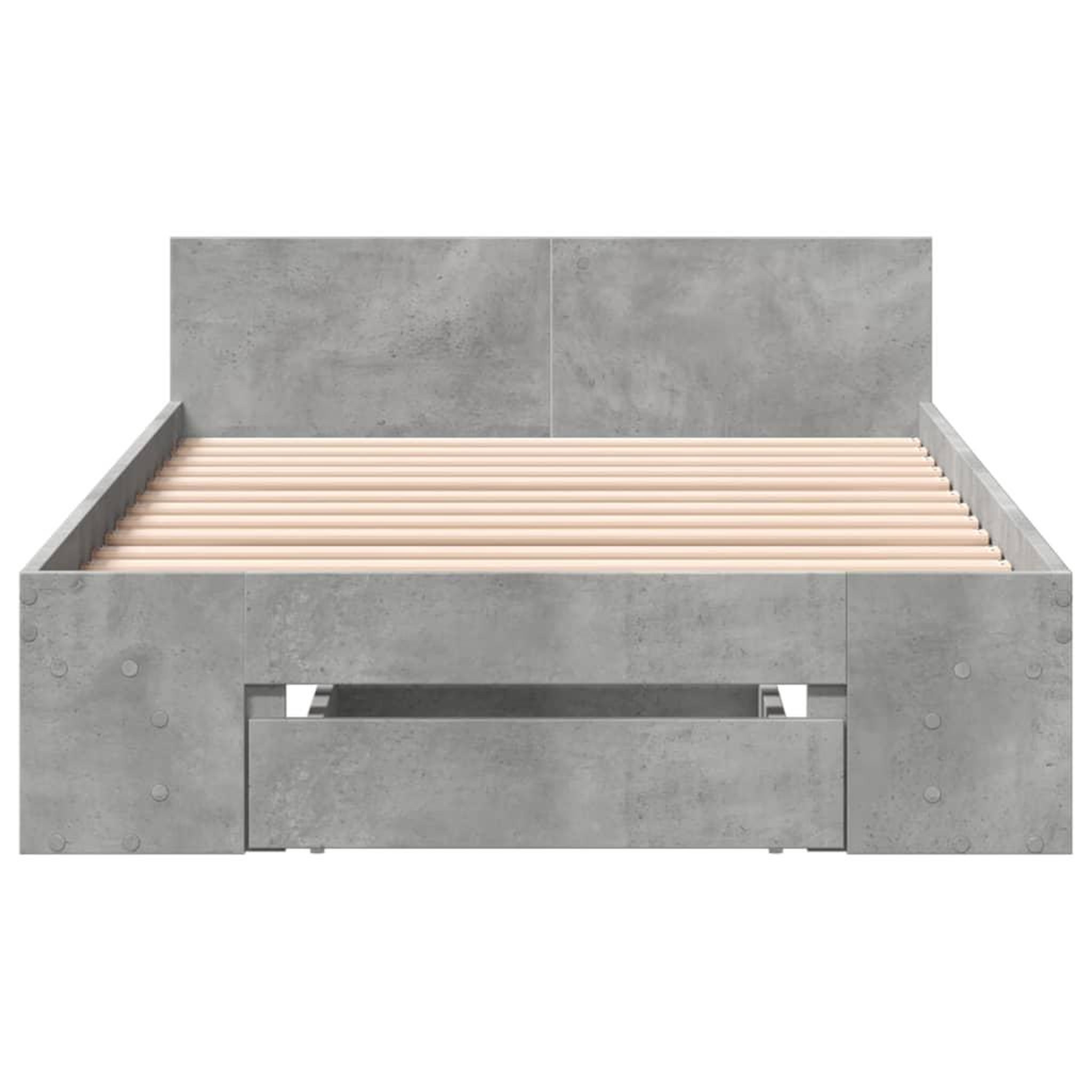 Voir la diapositive 4 : VIDAXL Cadre de lit avec tiroir sans matelas gris beton 90x200 cm