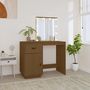 Voir la diapositive 3 : VIDAXL Coiffeuse avec LED Marron miel 95x50x133,5cm Bois de pin massif