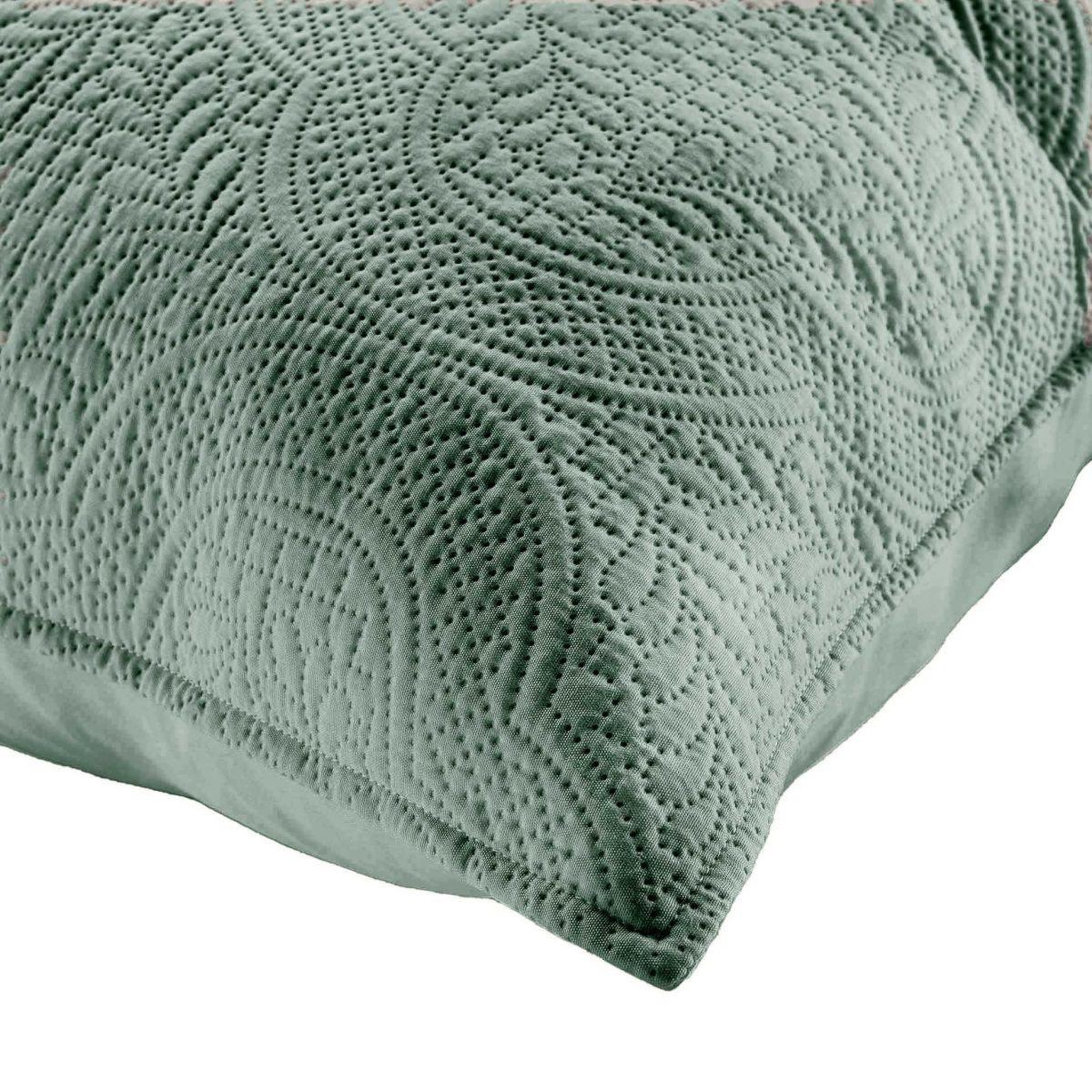 Voir la diapositive 5 : Douceur d'Intérieur Couvre-lit & 2 housses de coussin  romane  240x260cm vert cèdre