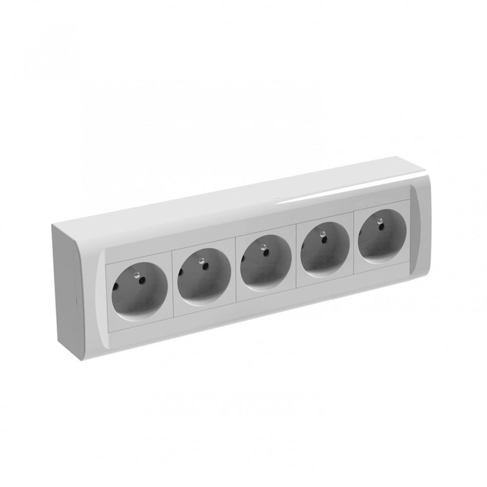 CENTRALE BRICO Bloc 5 prises avec terre saillie , blanc
