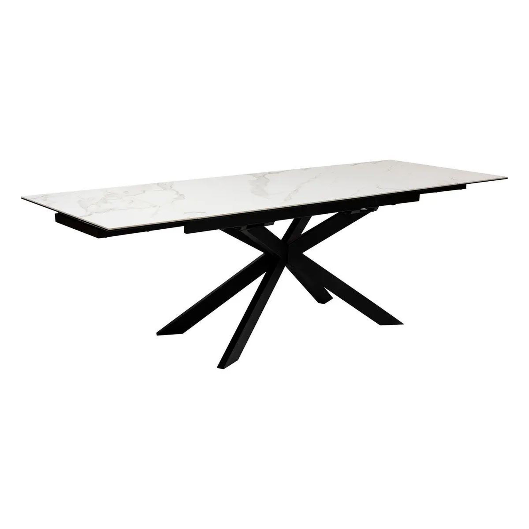 ATMOSPHERA Table à manger extensible effet marbre  boot  160-240cm blanc
