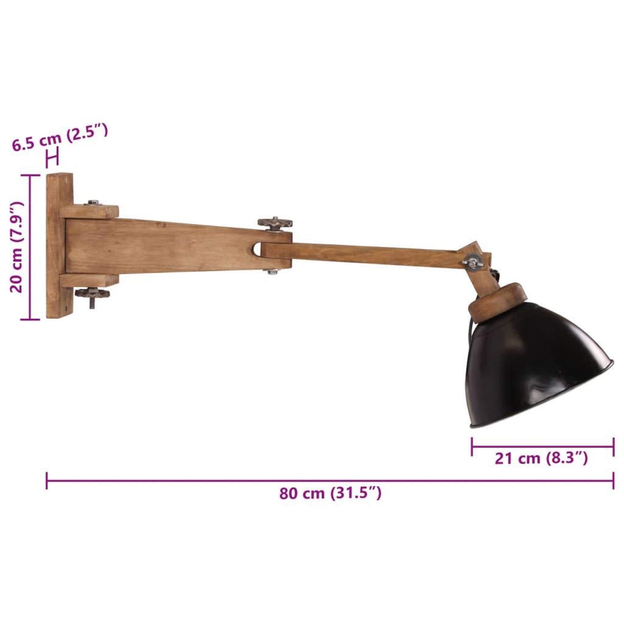 Voir la diapositive 6 : VIDAXL Lampe murale 25 W noir E27
