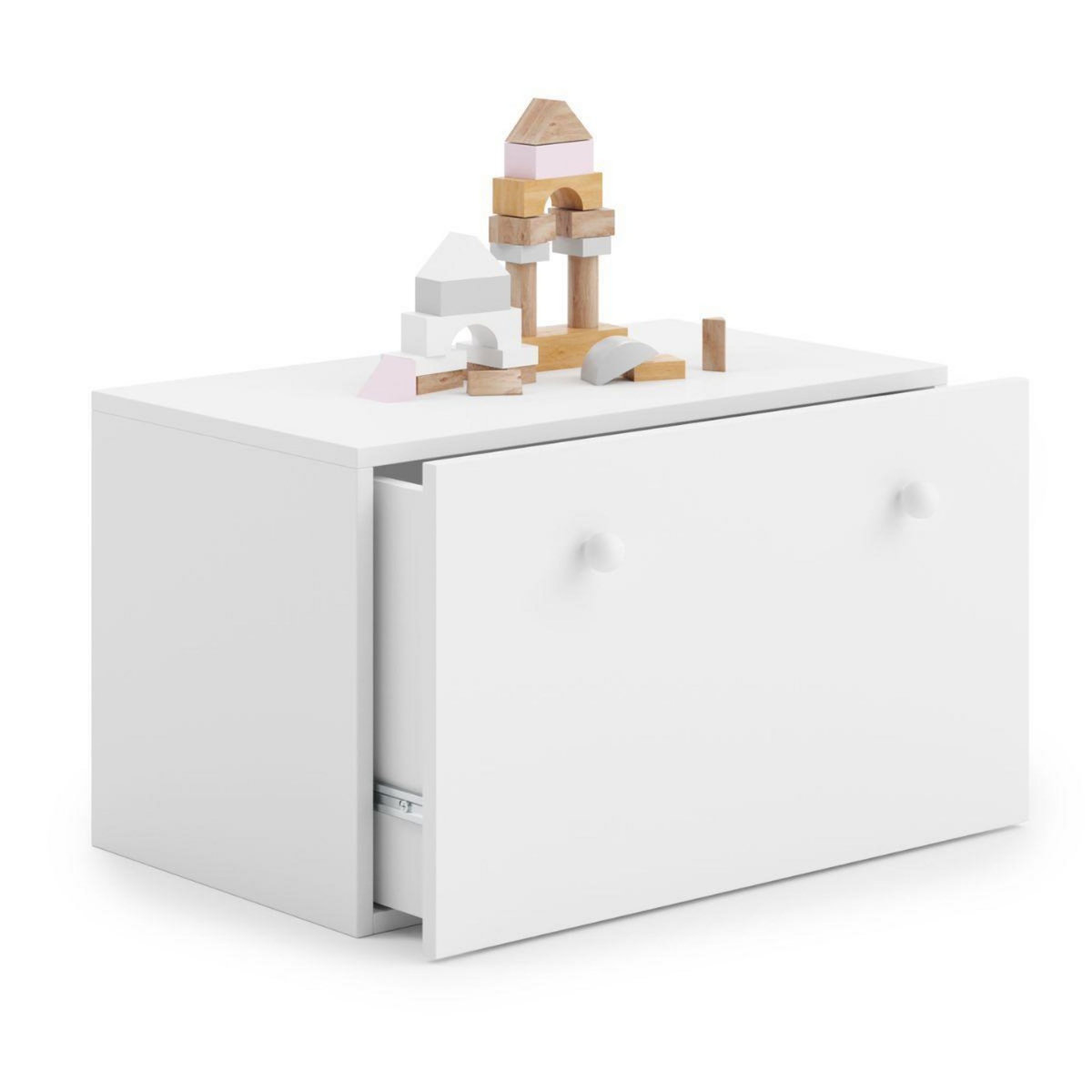 KOBI Coffre à jouets Inga blanc - Rangement élégant et pratique