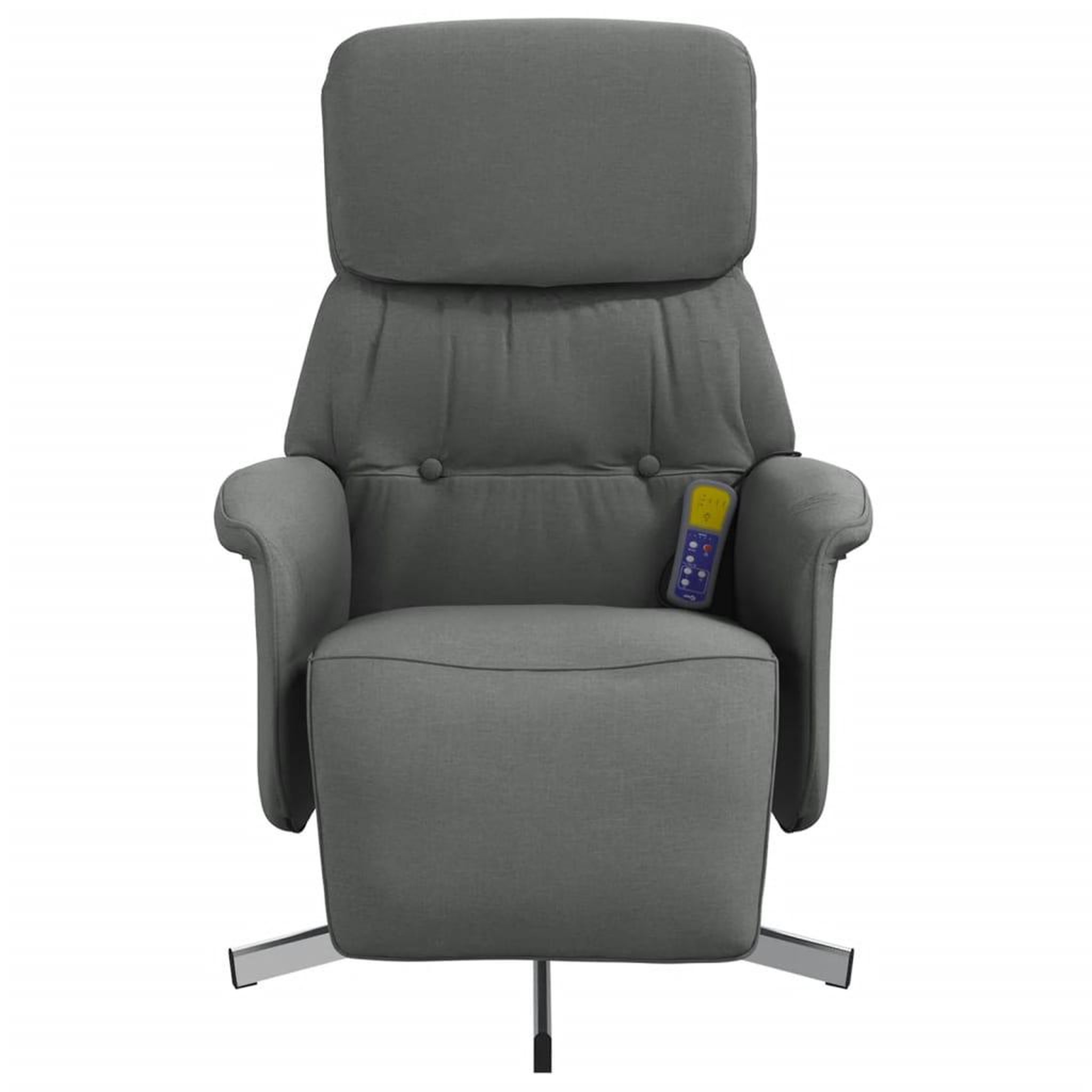 Voir la diapositive 4 : VIDAXL Fauteuil inclinable de massage et repose-pieds gris fonce tissu