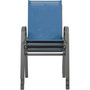 Voir la diapositive 2 : GARDENSTAR Fauteuil de jardin empilable - Acier/textilène - Bleu azur