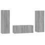 Voir la diapositive 2 : VIDAXL Ensemble de meubles TV 3 pcs Sonoma gris Bois d'ingenierie
