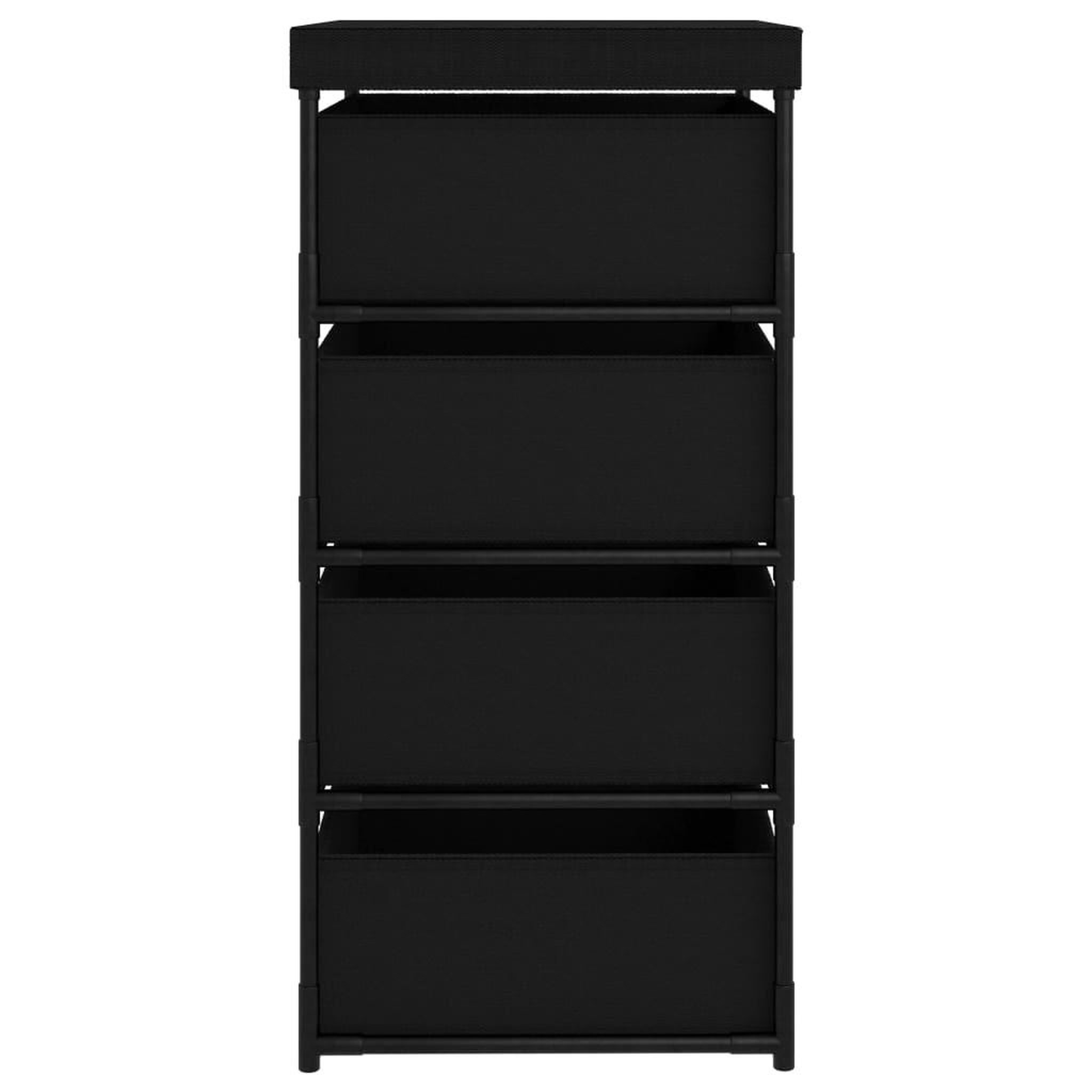 Voir la diapositive 4 : VIDAXL Etagere de rangement avec 4 paniers en tissu Acier Noir