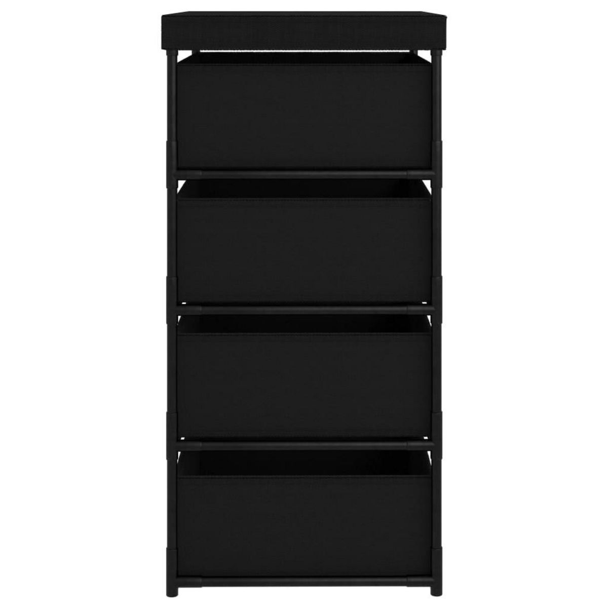 VIDAXL Etagere de rangement avec 4 paniers en tissu Acier Noir