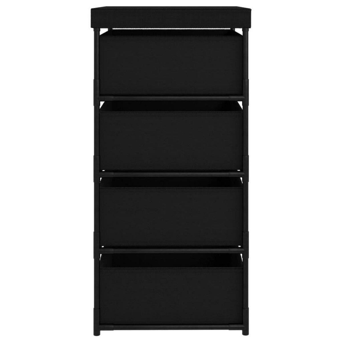 VIDAXL Etagere de rangement avec 4 paniers en tissu Acier Noir