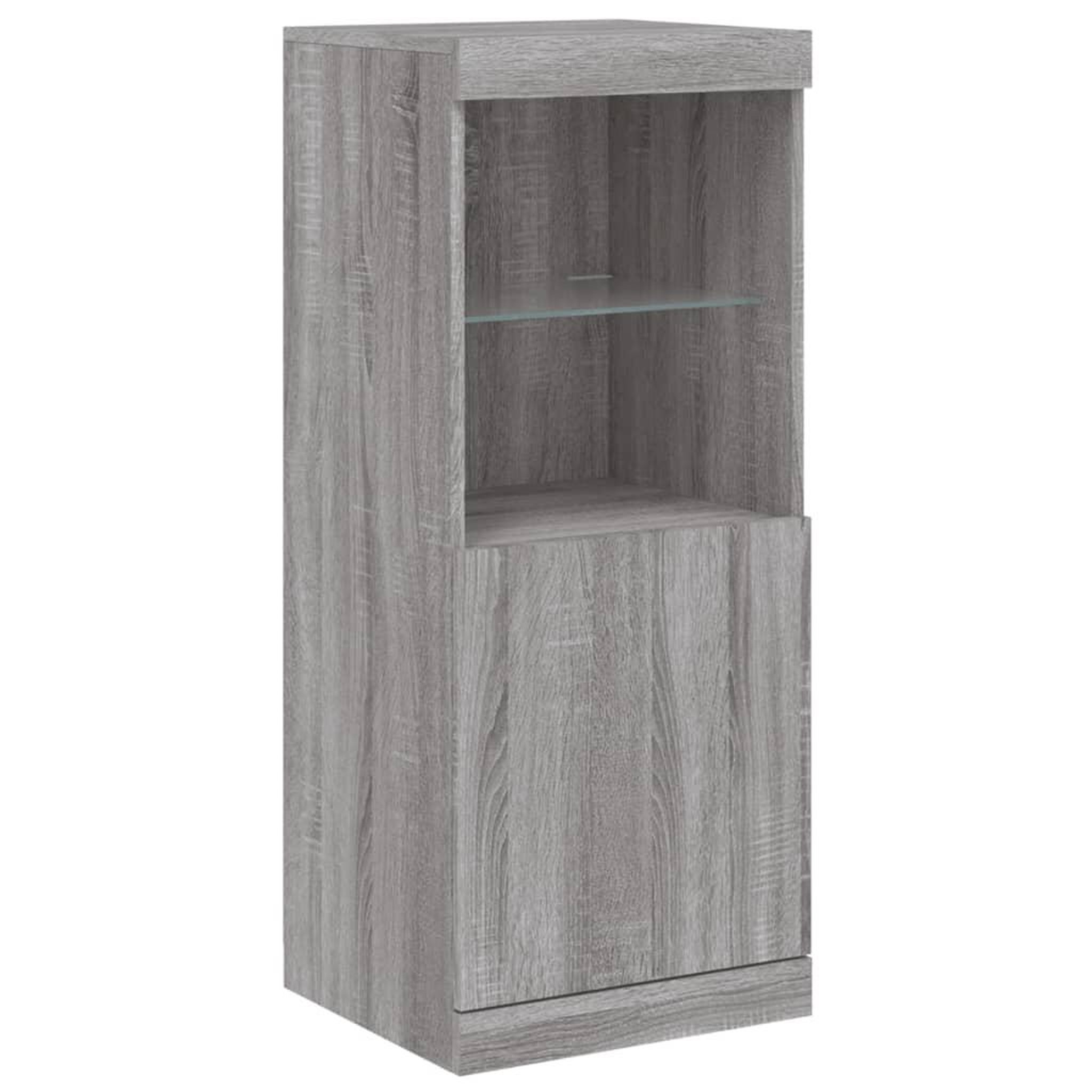 Voir la diapositive 5 : VIDAXL Buffet avec lumieres LED sonoma gris 41x37x100 cm