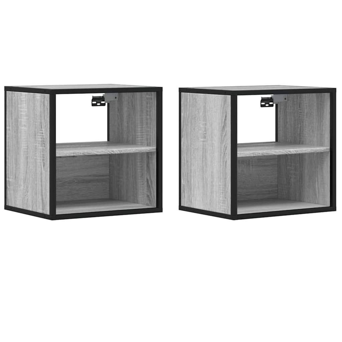 VIDAXL Tables de chevet murales 2 pcs sonoma gris 40x31x39,5 cm