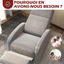 Voir la diapositive 6 : HOMCOM Fauteuil de relaxation inclinable réglable repose-pied tissu gris