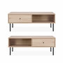 Voir la diapositive 4 : SWEEEK Table basse. Braga. un tiroir. deux espaces de rangement. L 110 x l 59 x H 41cm