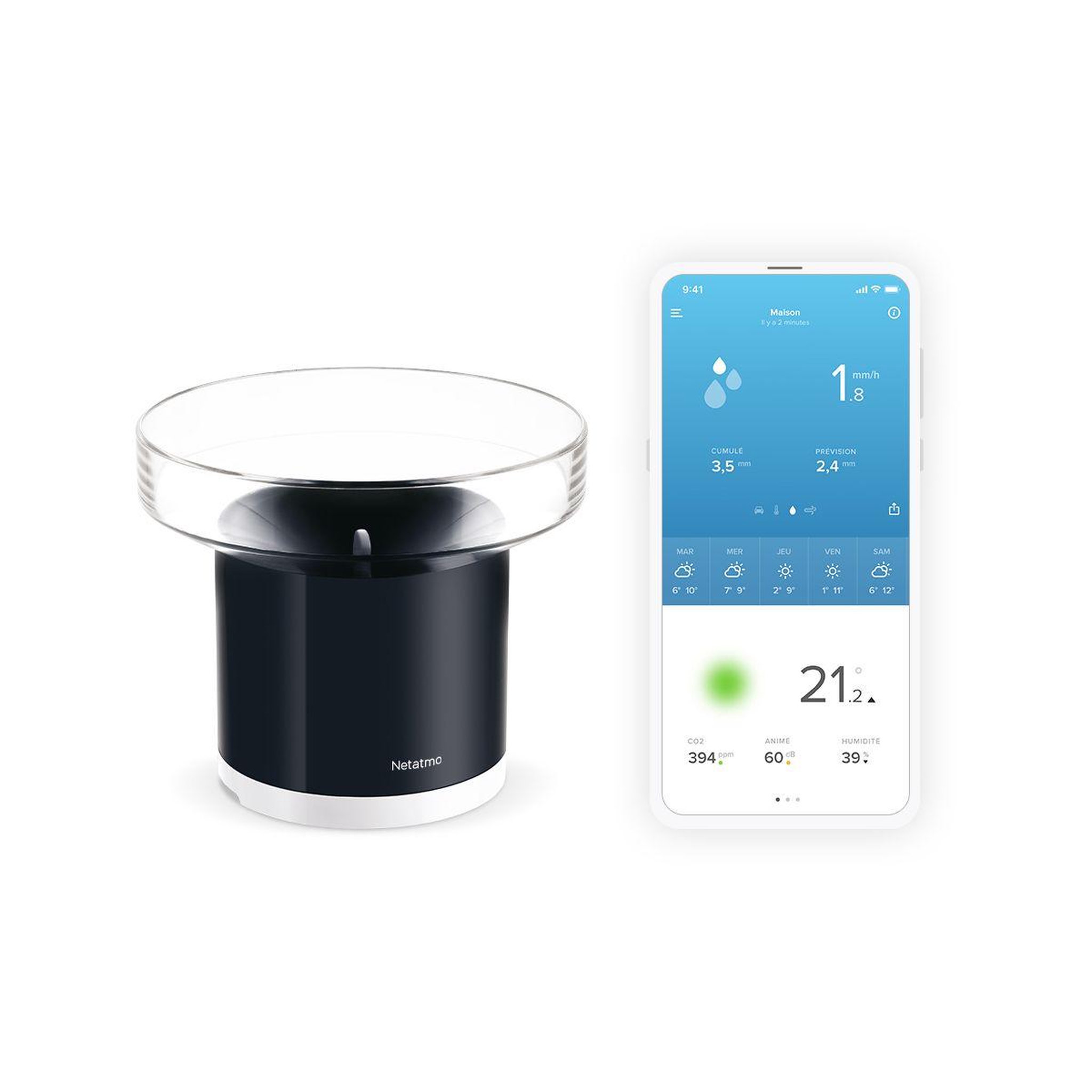 Voir la diapositive 2 : NETATMO Pluviomètre connecté connecté pour station météo