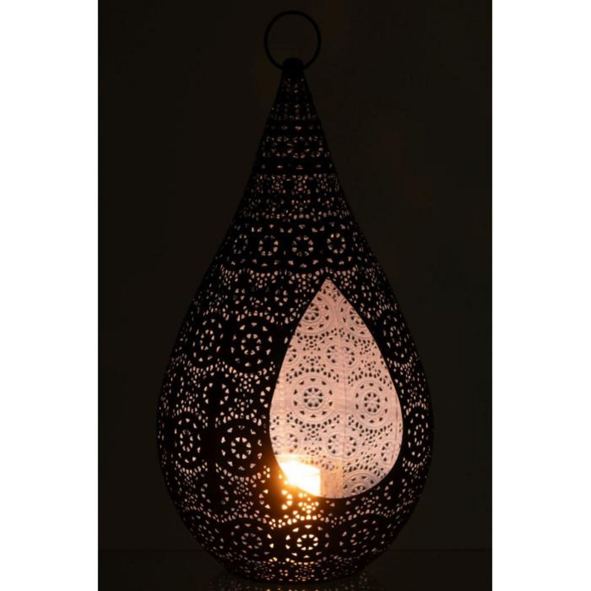 Paris Prix Photophore en Métal  Drop  50cm Bleu