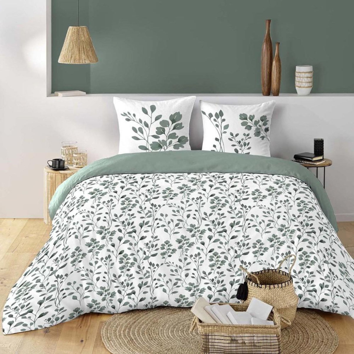 Douceur d'Intérieur Housse de couette 240x220 + 2 taies 100% coton 57fils