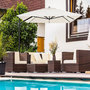 Voir la diapositive 2 : Habitat et Jardin Parasol jardin déporté en aluminium  Sky 4  - 3 x 4 m - Ecru - Avec housse