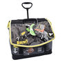 Voir la diapositive 1 : AUCHAN Cartable à roulettes 36 cm Premium brillant dans le noir polyester DINO STREET CODE noir et jaune