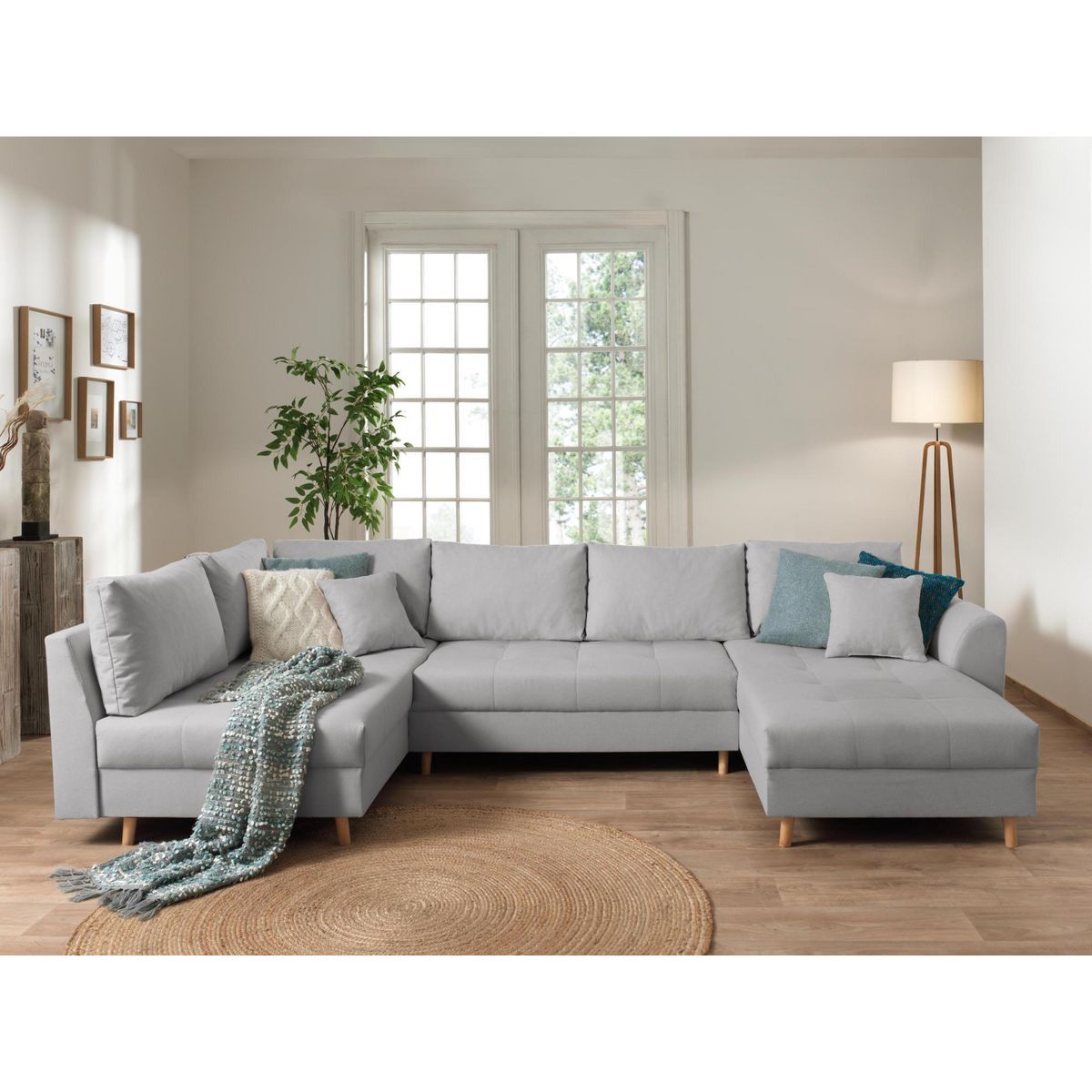 LISA DESIGN Rune - canapé panoramique - 7 places - style scandinave - gauche