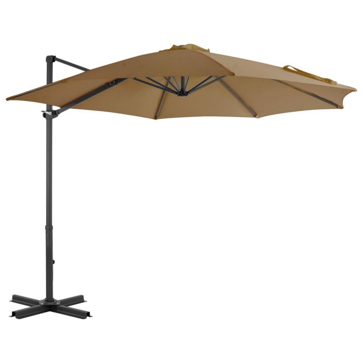 VIDAXL Parasol de jardin avec base portable taupe