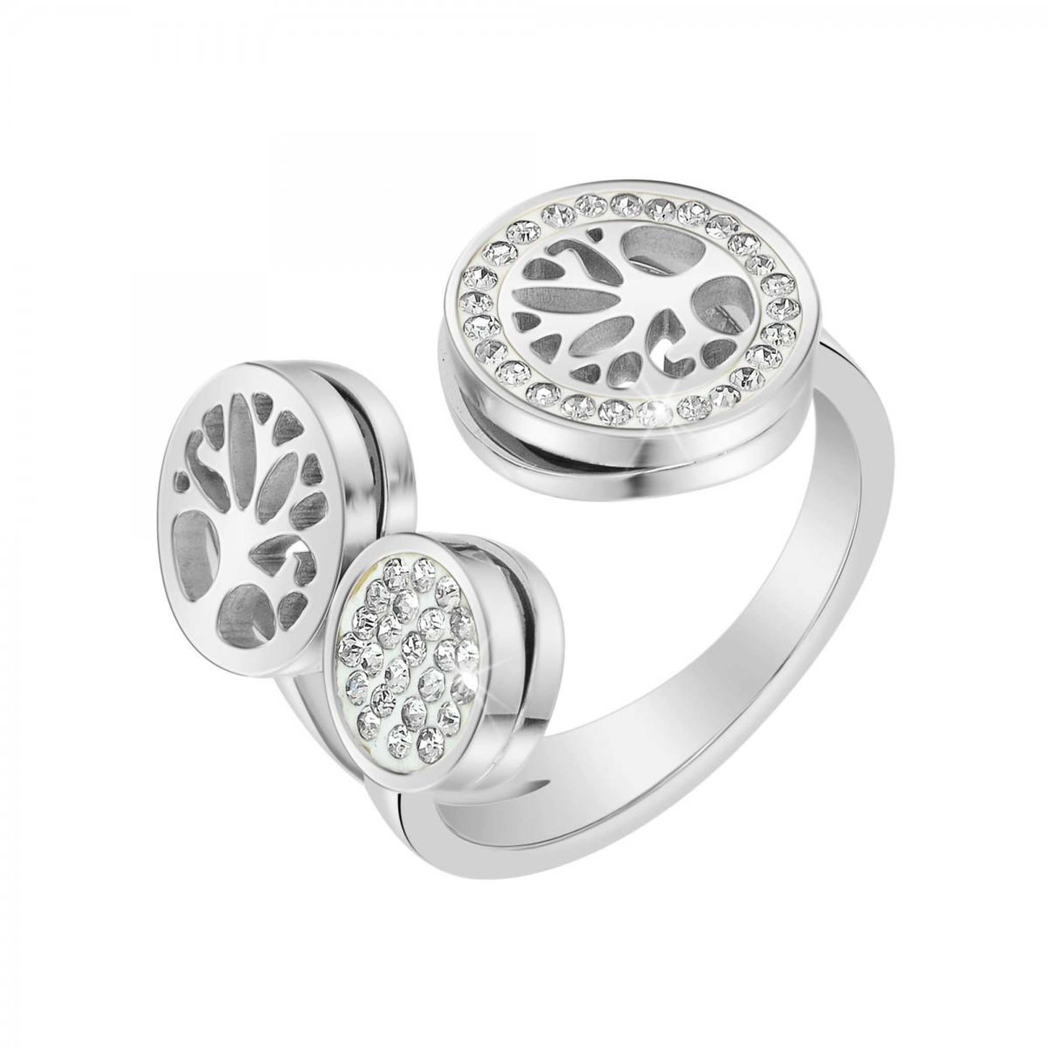 SC CRYSTAL Bague arbre de vie  taille 54 SC Crystal ornée de Cristaux scintillants. Coloris disponibles : Jaune, Gris