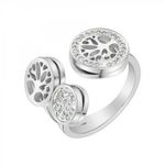 SC CRYSTAL Bague arbre de vie  taille 54 SC Crystal ornée de Cristaux scintillants. Coloris disponibles : Gris, Jaune