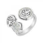 SC CRYSTAL Bague arbre de vie  taille 54 SC Crystal ornée de Cristaux scintillants. Coloris disponibles : Jaune, Gris