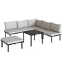 Voir la diapositive 1 : OUTSUNNY Salon de jardin d'angle modulable 6 places avec repose-pieds table basse