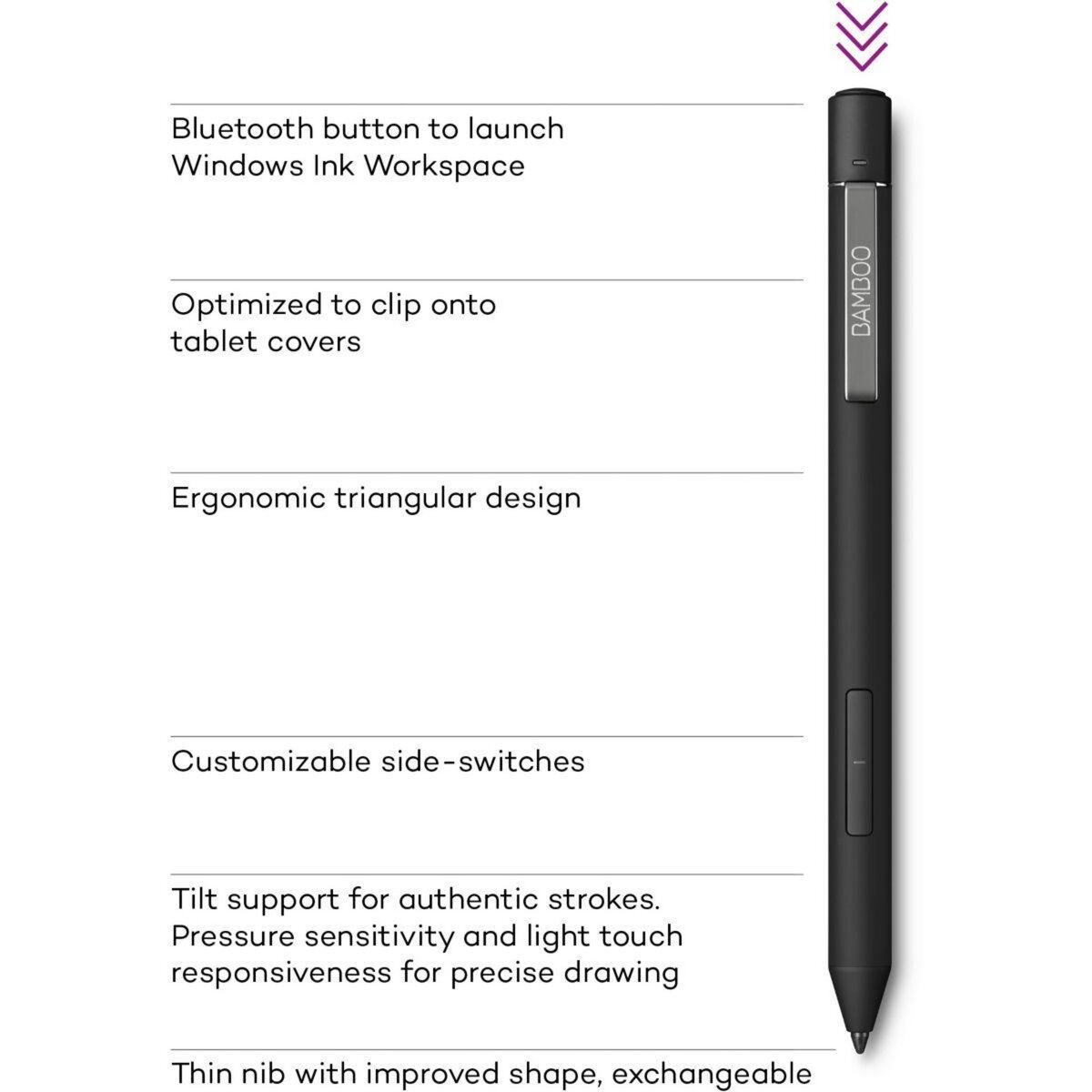 Wacom Stylo numérique BAMBOO INK Plus Noir Stylus