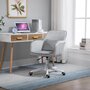 Voir la diapositive 2 : HOMCOM Chaise de bureau velours fauteuil bureau massant coussin lombaire intégré hauteur réglable pivotante 360° gris clair