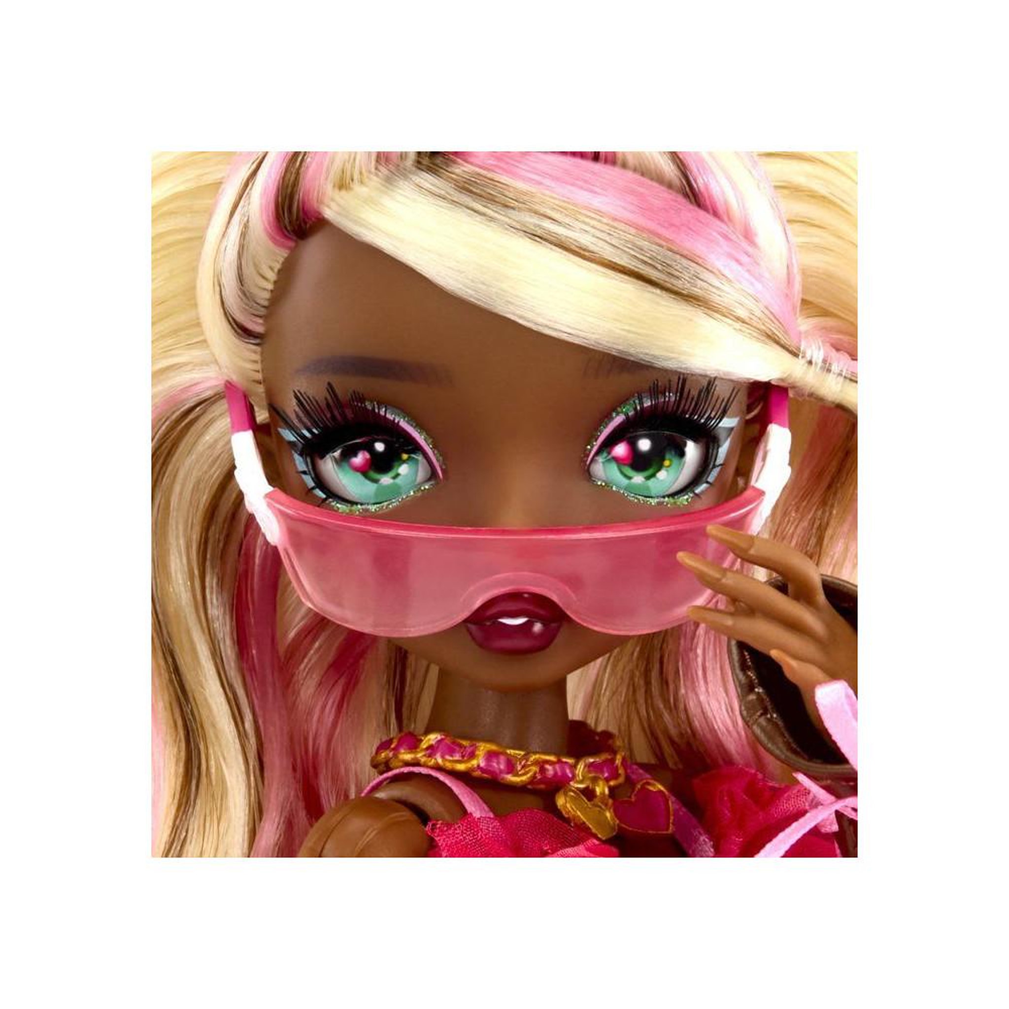 Voir la diapositive 5 : Minimi Poupée mannequin mode articulée 27 cm Amora Valentina, tenue rose avec fourrure et dentelle, 15 points de mouvement et accessoires cœur