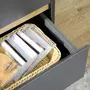 HOMCOM Commode 3 tiroirs design scandinave panneaux particules gris aspect bois clair