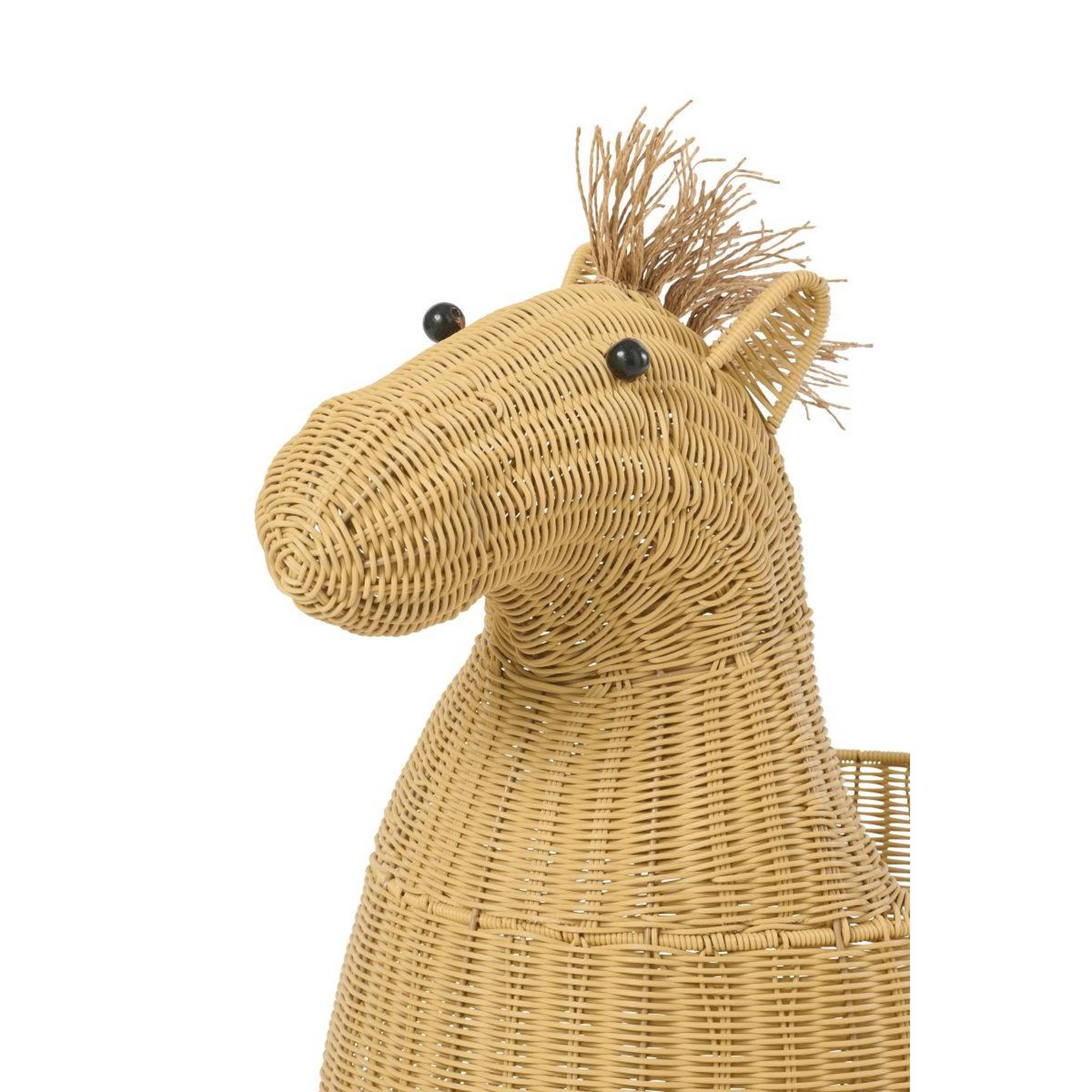 Voir la diapositive 5 : J-LINE Panier de Rangement Enfant  Cheval  79cm Naturel