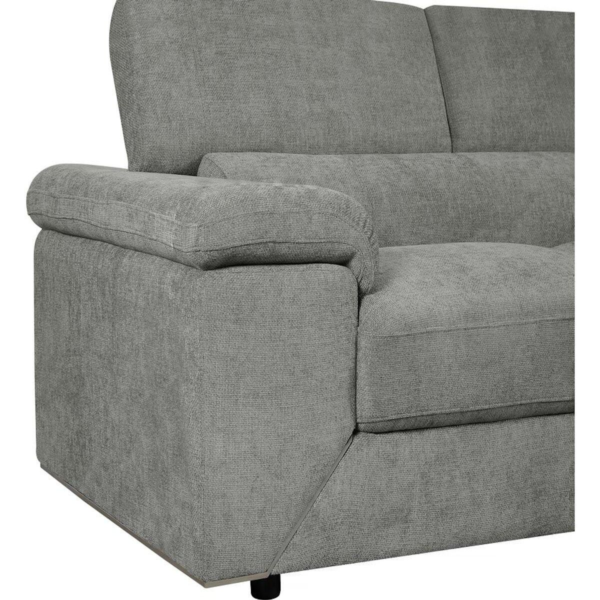 Habitat et Jardin Canapé d'angle en tissu chenille  London  - 4 places - Gris