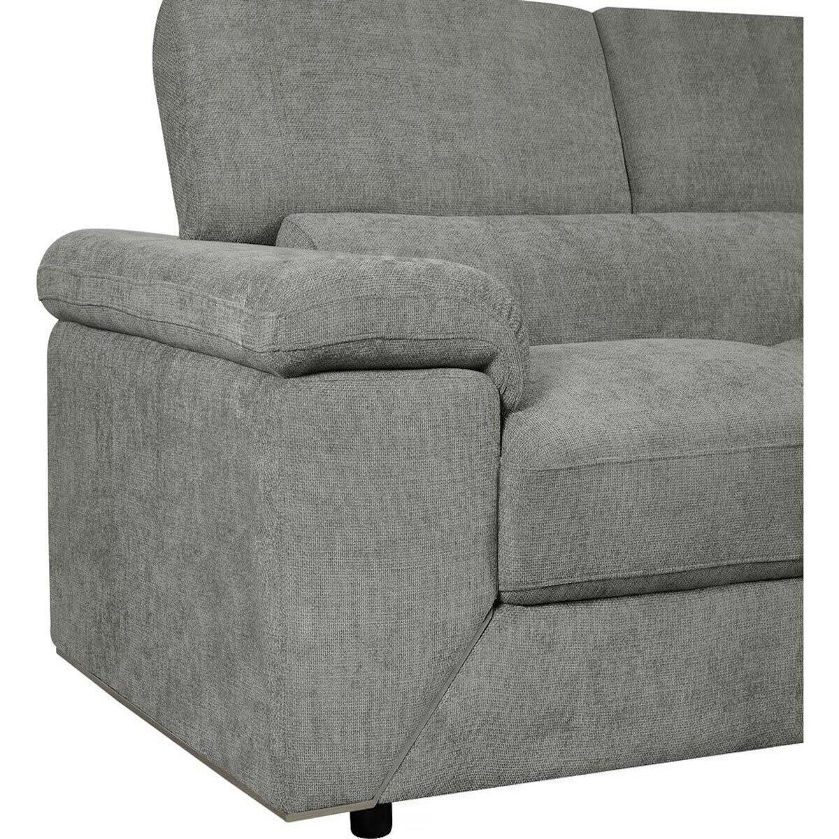 Habitat et Jardin Canapé d'angle en tissu chenille  London  - 4 places - Gris