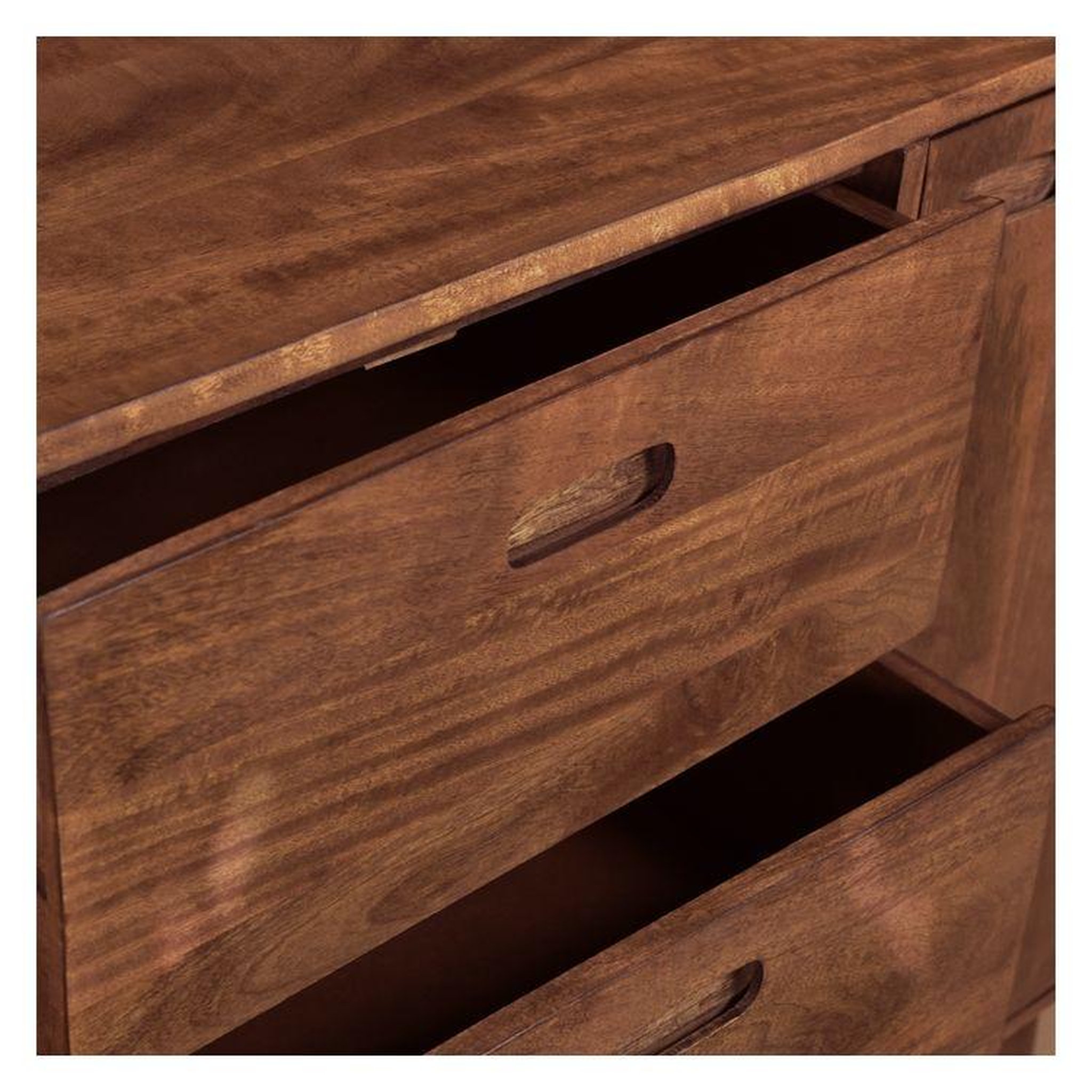 Voir la diapositive 5 : MAISON PAVANE Buffet en bois massif 3 portes 3 tiroirs et détails dorés-colombo