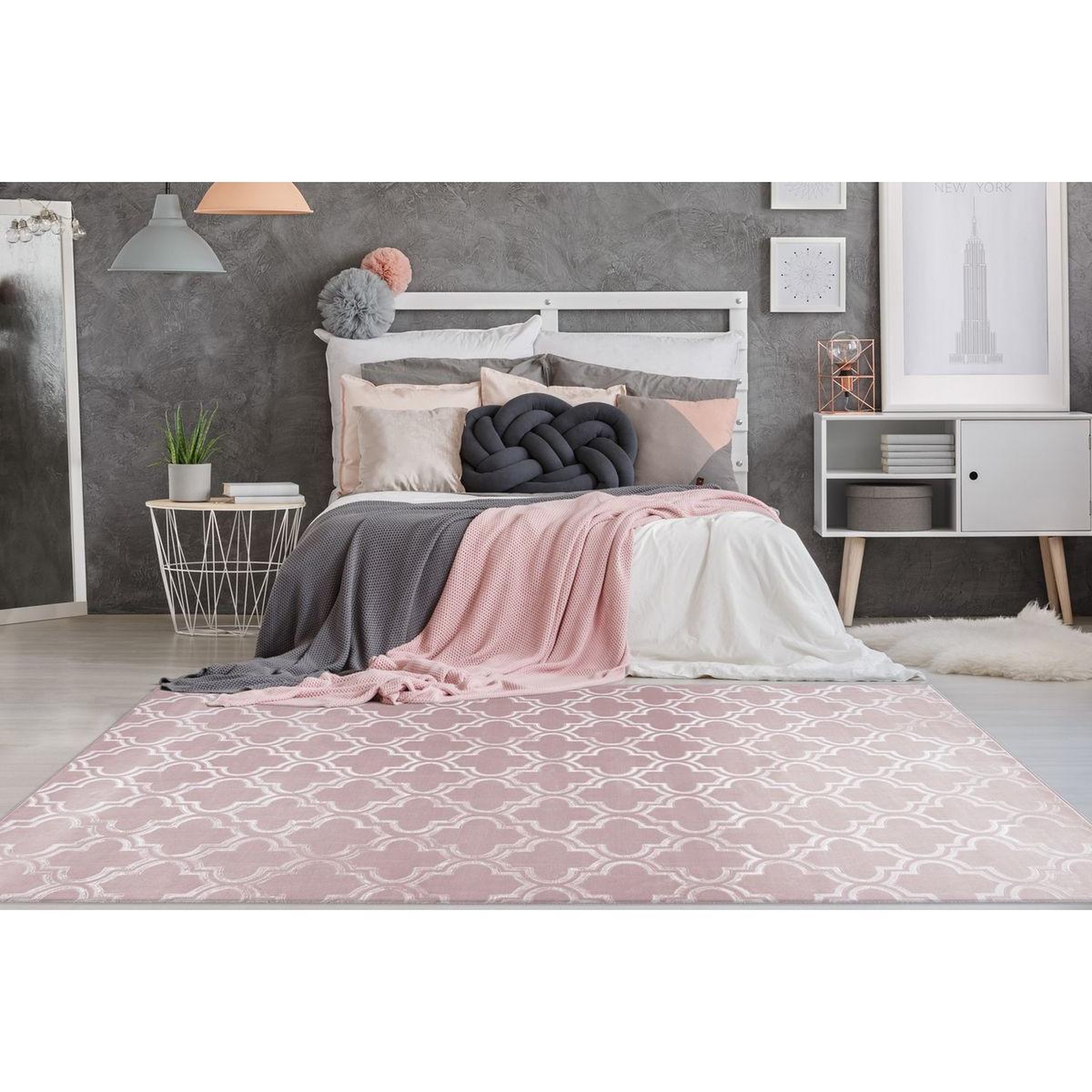 Voir la diapositive 2 : Paris Prix Tapis Vintage Fait Main  Monroe I  Rose