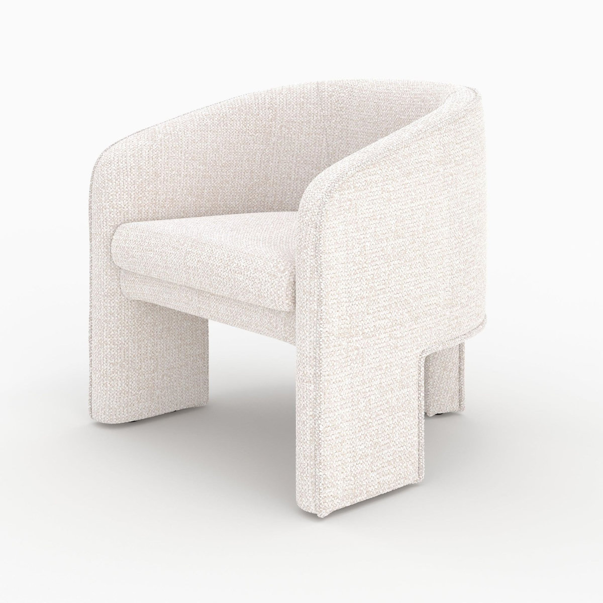 Rendez vous déco Fauteuil en tissu texturé crème-Nelia