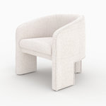 Rendez vous déco Fauteuil en tissu texturé crème-Nelia