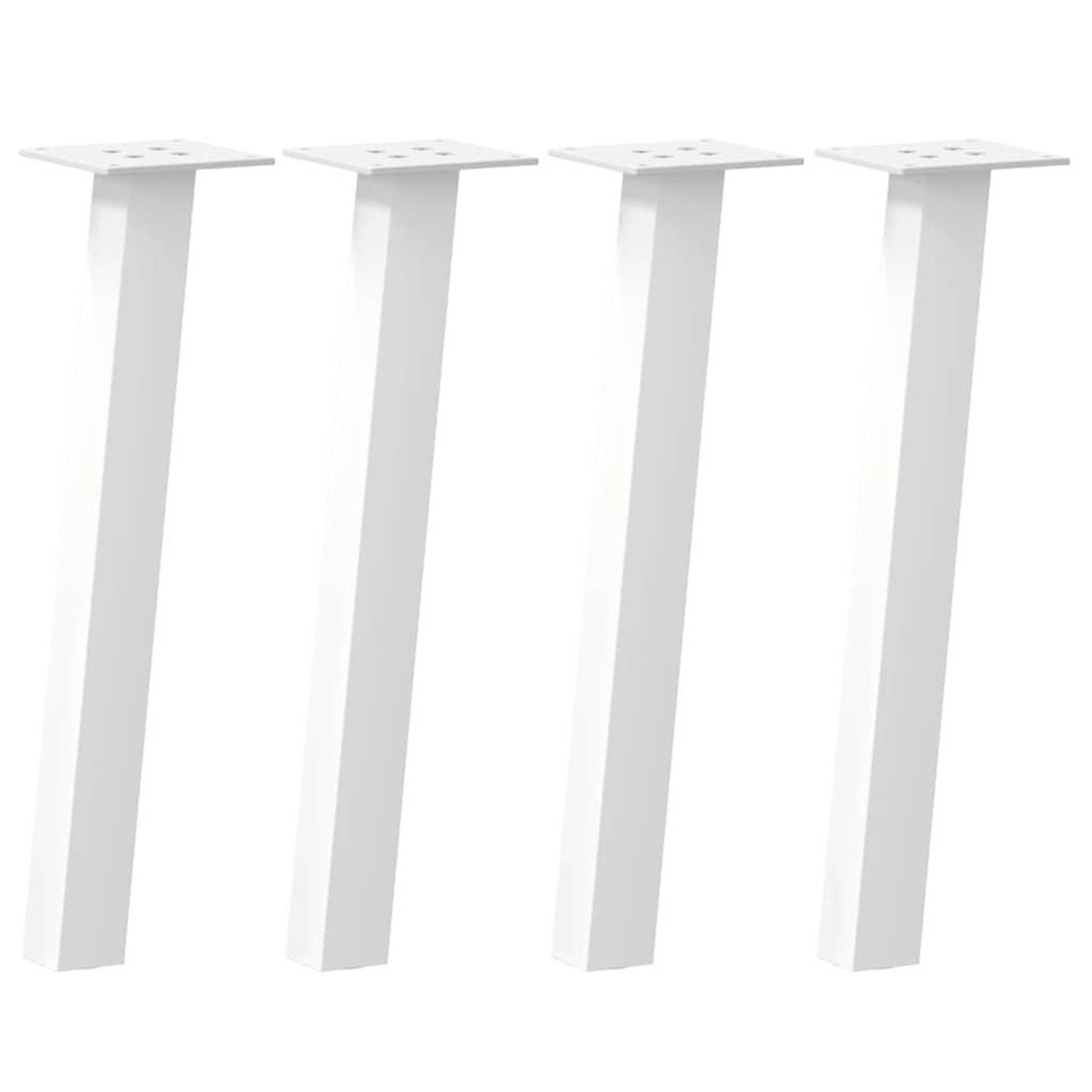 Voir la diapositive 2 : VIDAXL Pieds de table basse 4 pcs blanc 42 cm acier