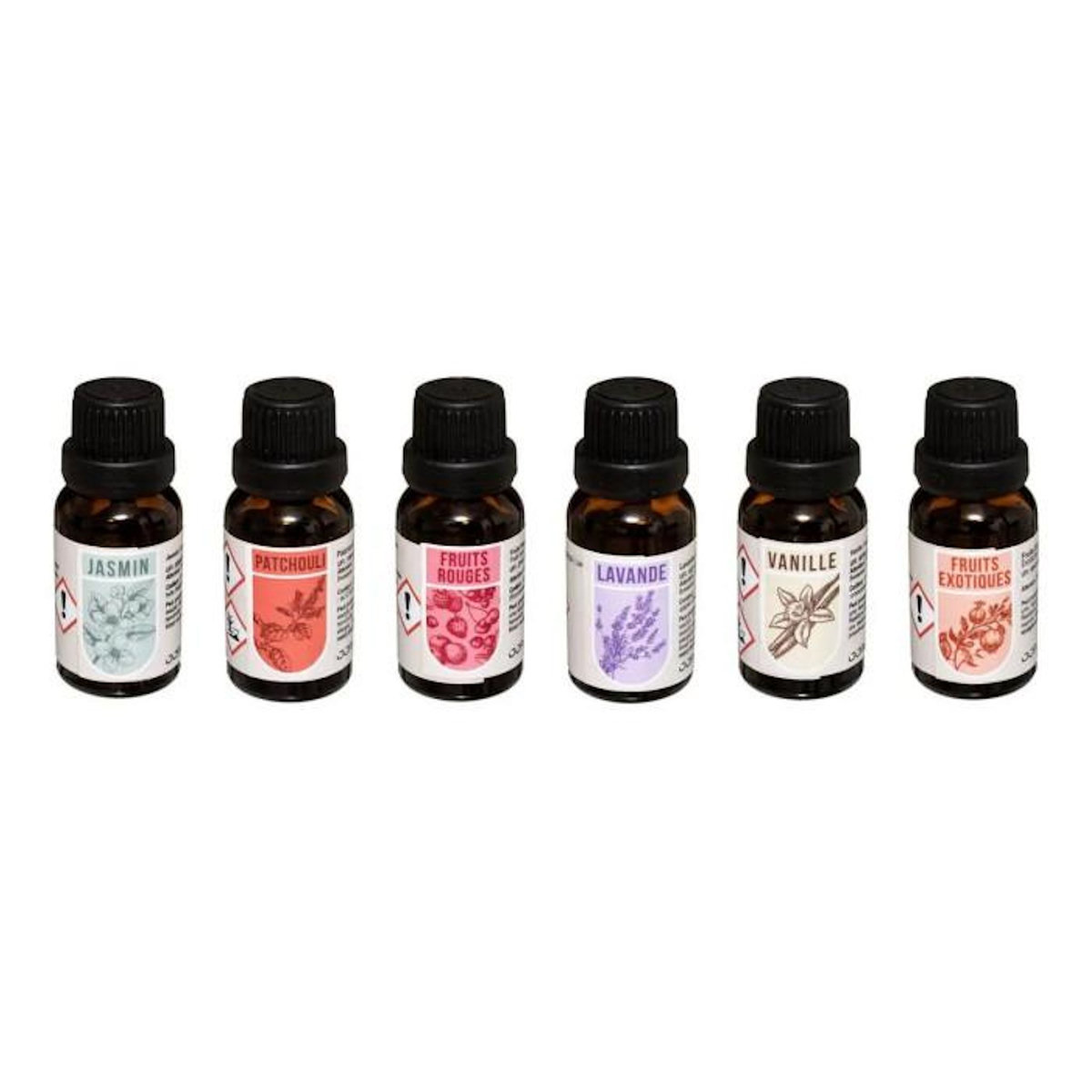 COMPTOIR DE LA BOUGIE Lot de 6 Huiles Parfumées  Diffuse  15ml Multicolore