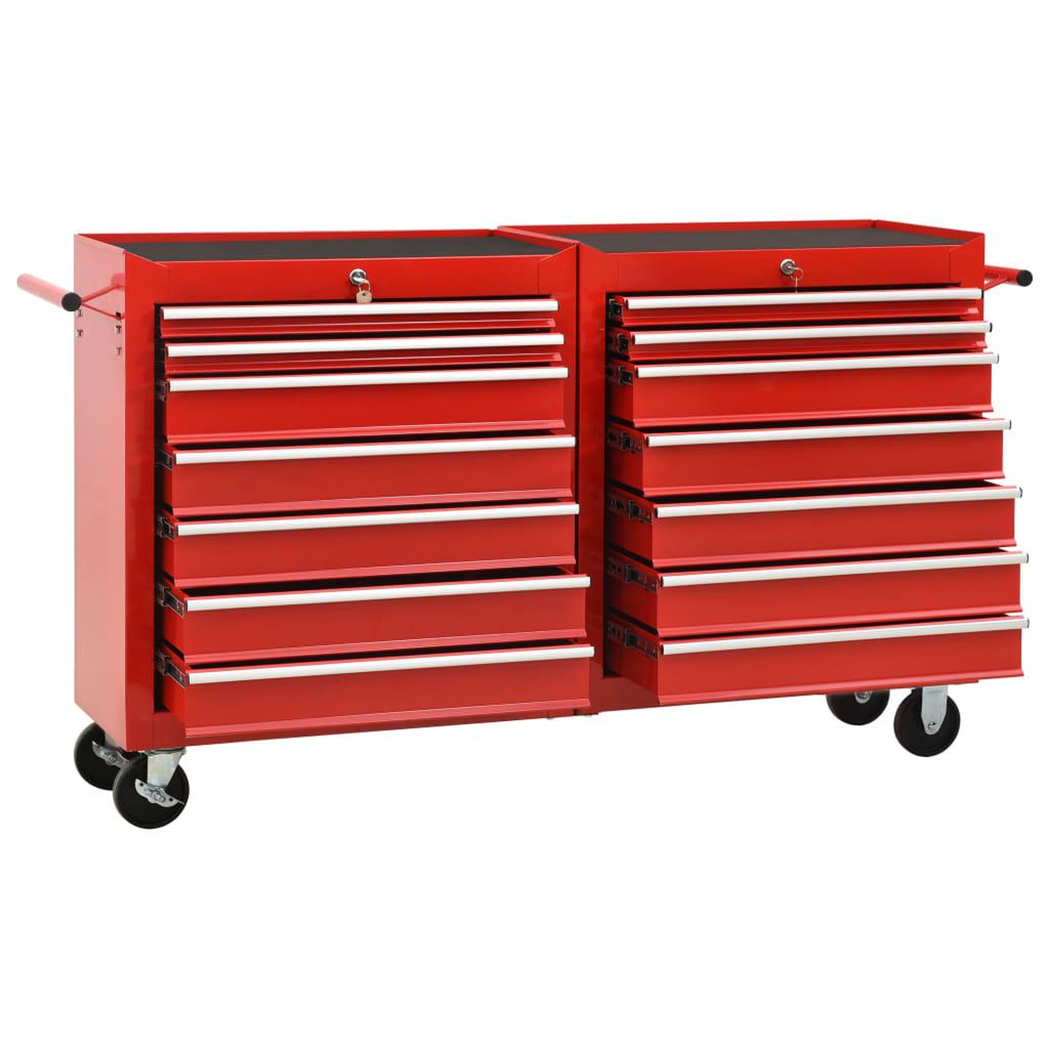 Voir la diapositive 4 : VIDAXL Chariot a outils avec 14 tiroirs Acier Rouge